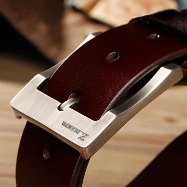 Men's Genuine Leather Business Belt - Fashion Luxury Designer Dating Party High Quality Metal Buckle Jeans Casual Waist Belt 3