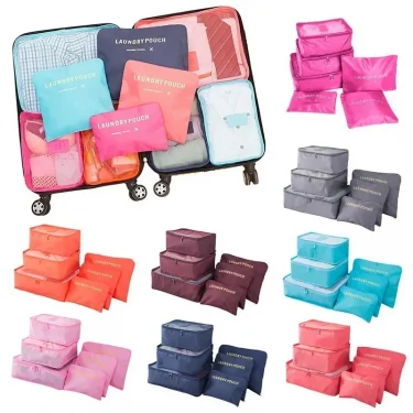 6pcs Set Travel Storage Bags Suitcase Packing Set Storage Cases Portable Luggage Organizer Clothes Shoe Foldable Organizer 1