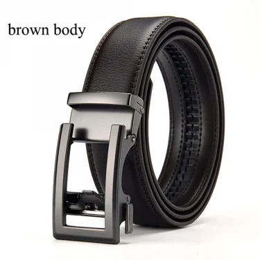 Fashionable and Versatile True Belt for Young Men, Casual Cowhide Belt, Simple Belt, Youth Business Trend 2