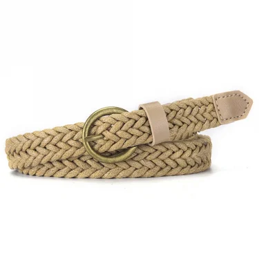 Wax rope woven thin belt women, non-perforated design belt, suit shirt accessories, dress fashion belt LR2133 2