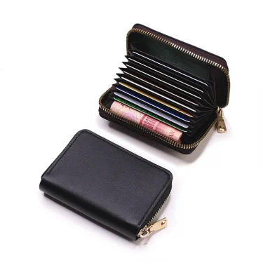 New Casual Wallet Multi-Slot Card Holder Zipper Coin Purse Small Clutch PU Money Bag Purse Cardholder Wallets for Men and Women 2