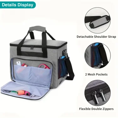 Premium Sewing Machine Carrying Case - Padded Storage Bag with Multiple Pockets & Accessory Organizer - Stylish Travel Tote 2