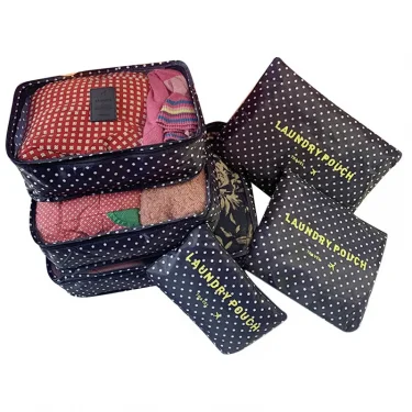 6 PCS Travel Storage Bag Set for Clothes Tidy Organizer Wardrobe Suitcase Pouch Travel Organizer Bag Case Shoes Packing Cube Bag 6