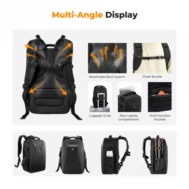 K&F Concept 22L Camera Bag Large Capacity Travel Photography Backpack Waterproof Men's backpack Bag DSLR/SLR Camera Rain Cover 3