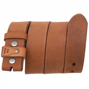 BISON DENIM 3.8cm Width Top Layer Cowhide Belt Without Buckle Comfortable Durable High-quality No Buckle Belt For Men Daily Use 5