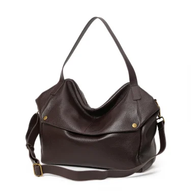 2025 winter new large-capacity shoulder leather large bag European and American soft leather tote bag simple casual women's bag 2