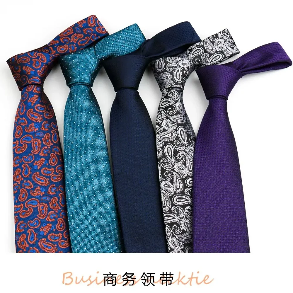 Tie Set For Men 4pcs Set Necktie Pocket Square Cufflinks Tie Clip Suit Paisley Navy Blue Business Necktie Accessories Gravatas 5