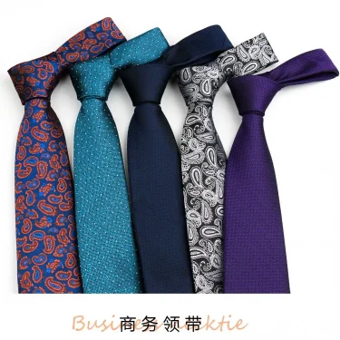 Tie Set For Men 4pcs Set Necktie Pocket Square Cufflinks Tie Clip Suit Paisley Navy Blue Business Necktie Accessories Gravatas 5