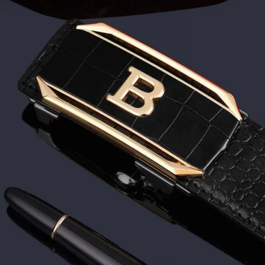 Crocodile Pattern Men's Belt High-Quality Automatic Buckle Belt Fashionable Jeans Strap Trendy Men's Accessories 3