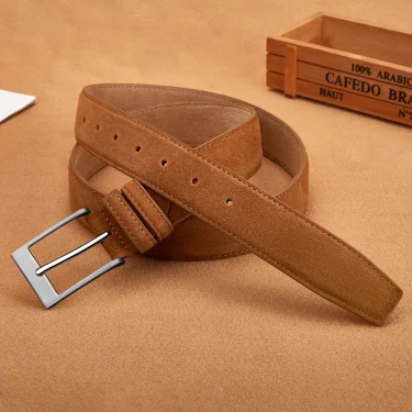 Sude Belts Cow Leather for Man And Lady Plaid Jeans Pin Buckle Luxury High Quality Classic Genuine Leather Sude Belts Cow Leathe 5