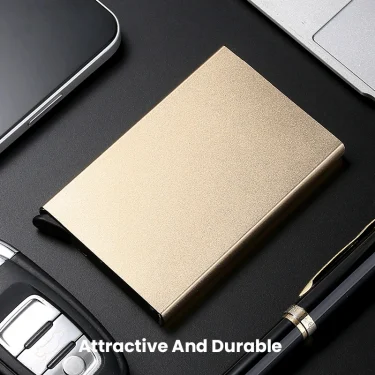Slim Pop Up Wallet Minimalist Credit Card Holder For Men Women RFID Blocking Mini Metal Case 4