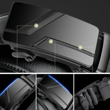105 150 140 130 160 170cm Large Plus Size Men's Belt PU Brand Fashion Automatic Simple Buckle Black PU Leather Belt 3.5cm Width 5