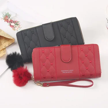 Women Long Wallet Pu Leather Card Holder Large Capacity Hasp Zipper Coin Purse Multi Card Organizer Cell Phone Wristlet Handbag 6