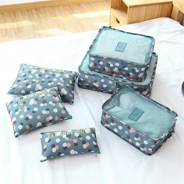 6 PCS Travel Storage Bag Set for Clothes Tidy Organizer Wardrobe Suitcase Pouch Travel Organizer Bag Case Shoes Packing Cube Bag 3