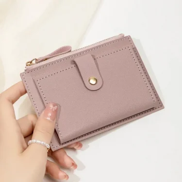 Minimalist and Fashionable Women's Short Card Bag, Ultra-thin Mini PU Leather Zero Wallet, Women's Credit Card Holder Wallet 4