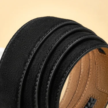 Men's Automatic Belt Replacement Belt, Suede Leather Belt, 3.5cm Genuine Leather Belt without Buckle For 3.8-4cm Buckle 6
