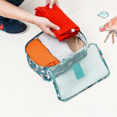 6 PCS Travel Storage Bag Set for Clothes Tidy Organizer Wardrobe Suitcase Pouch Travel Organizer Bag Case Shoes Packing Cube Bag 4