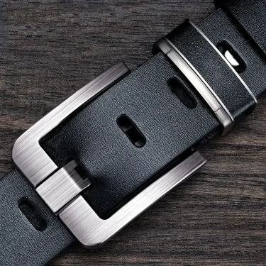 New Leather Cowhide Men's Belt Fashion Metal Alloy Pin Buckle Adult Luxury Brand Jeans Business Casual Waist Male Strap Brand 3