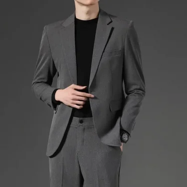 Wedding Blazer Groom Slim Fit Spring Autumn 2 Piece Outfit Set Man Casual Trends Costumes New In Ceremony Full Suit for Men 1