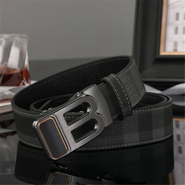 New Canvas Men Belt Luxury Automatic Zinc Alloy B Buckle Brand Real Leather Belt for Business Men Male Waistband for jeans belt 1