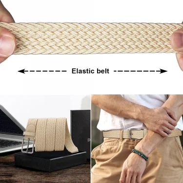 125cm Men's Elastic Belts Women'S Belt Unisex Casual Woven Belt for Outdoor Rock Climbing Training Work Paired with Jeans Belt 6