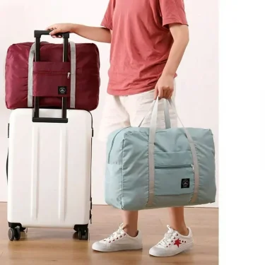 2 Pack Foldable Travel Duffel Bag for Airlines Carry on Bag Weekender Overnight Hospital Tote Bag Gym Duffel Bag Women Men 2