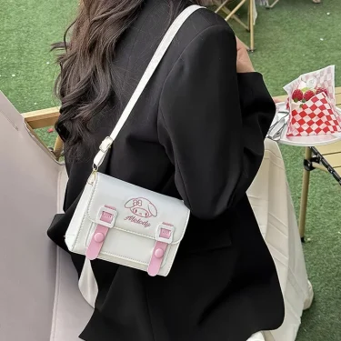 Sanrio Pu Square Bag Anime Shoulder Bags Kawaii Messenger Tote Cute Cartoon Backpacks My melody Cinnamorol Kuromi Fashion Bags 2
