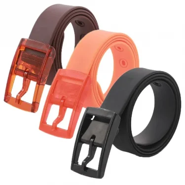 Silicone Belt Square Pin Buckle Belts for Jeans Pants Chic Metal free Waistband Luxury Brand Design 1