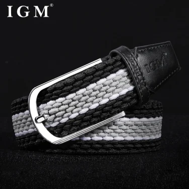 Men Women Stretch Belt For Unisex Knitted Braided Metal Pin Buckle Male Canvas Pants Jeans Elastic Belt 2