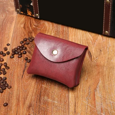 Double Layer Credit ID Card Holder Slim Leather Wallet with Coin Pocket Man Money Bag Case for Men Mini Women Business Purse 3