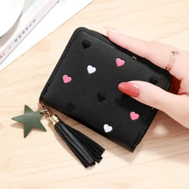 Wallet Women Ladies Mini Tassel Wallets Cute Short Zipper Lovely Pu Leather Coin Purse Female Hand Wallet Кошелек Для Женщин 4