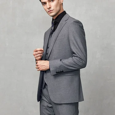 9% Wool Luxury Grey Men Suits Set Slim Fit Fashion Wedding Groom Wear Spring New Arrival Man Casual Daily Clothing Plus Size 58A 4