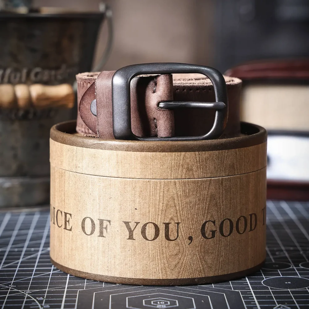 Genuine Leather Men's Cowhide Belt,Italian Thickened Leather With Gift Box,Retro Versatile Men's Denim Belt,Ideal Choice For Gif 4
