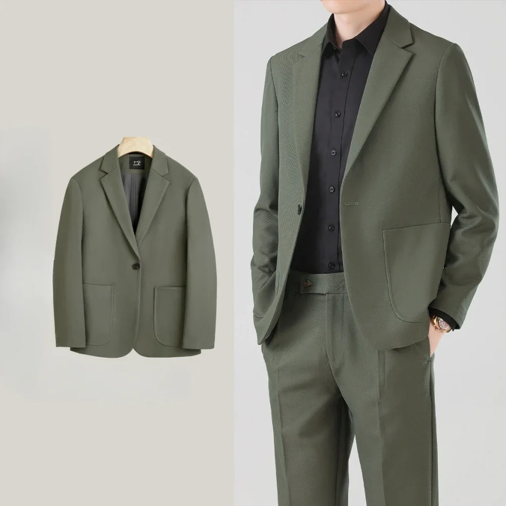 Full Suit for Men Dress Business Korean 2 Piece Outfit Set Man Formal Pants Ceremony Elegant Spring Autumn Blazer New In Casual 3