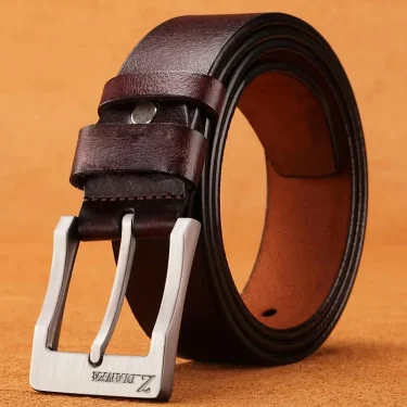 Men's Genuine Leather Business Belt - Fashion Luxury Designer Dating Party High Quality Metal Buckle Jeans Casual Waist Belt 1