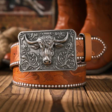 A casual and retro belt, a waist accessory for Western-style clothing, metal buckle, PU belt, suitable for both men and women 3