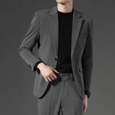 Wedding Blazer Groom Slim Fit Spring Autumn 2 Piece Outfit Set Man Casual Trends Costumes New In Ceremony Full Suit for Men 5
