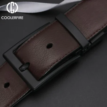Men Belt Business Dress Belts for Men Genuine Leather Belt Reversible Buckle Brown and Black Fashion Work Casual HQ111 5