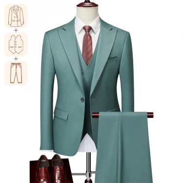 Italian Business Gentleman Slim Suit, Groom Wedding Blazers, Men's Blazers, Italian Costume, Sizes M to 5XL 1