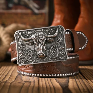 A casual and retro belt, a waist accessory for Western-style clothing, metal buckle, PU belt, suitable for both men and women 2