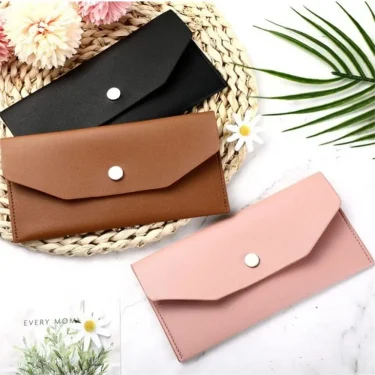 Envelope Wallet PU Leather Cash Envelope Wallet Classic Fashion Long Women's Wallet Ferrule Name Card Holder Gift 3