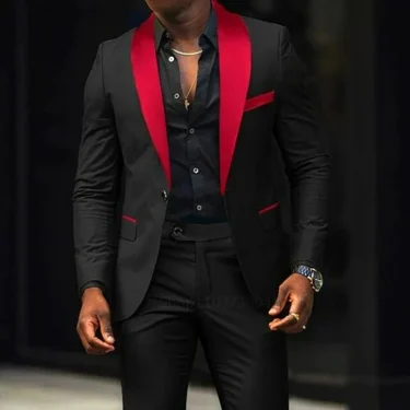 2 Piece Solid Casual Men Wedding Suits Slim Fit Shawl Lapel Blazer Pant Designs Party Prom Suits Best Man Business Wear Suit 2