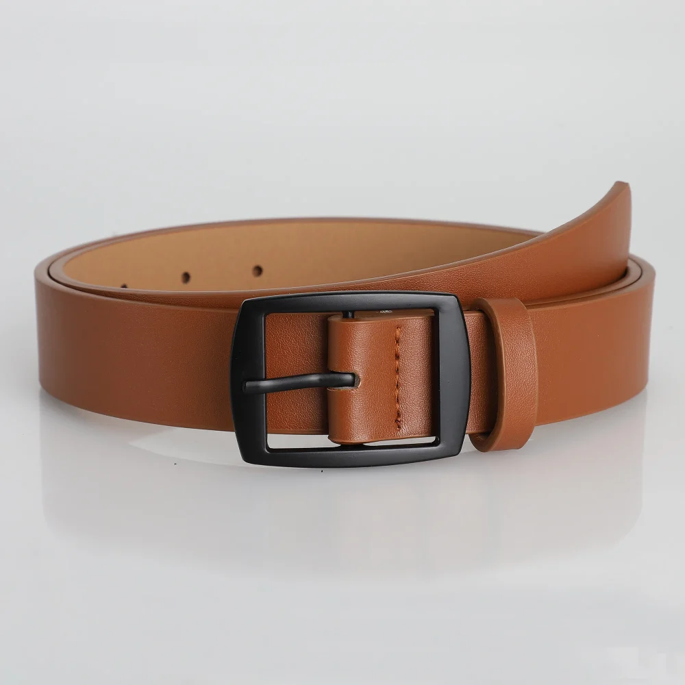 New Men's High-Quality PU Leather Belt Metal Pin Buckle Belt Leisure Business Waistband Fashionable Lady Accessory Designer Belt 5