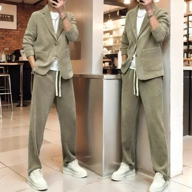 2 Piece Outfit Set Man Casual High Quality 2024 Double Breasted Full Suit for Men Gentleman Luxury Ceremony Pants Fashion Blazer 6