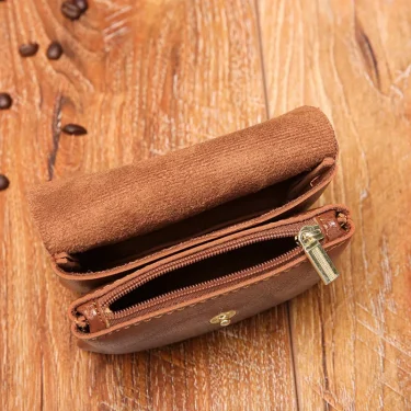 Double Layer Credit ID Card Holder Slim Leather Wallet with Coin Pocket Man Money Bag Case for Men Mini Women Business Purse 5