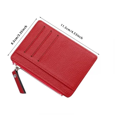 Wallet Mini PU Leather Card Holders Card Slots Purse Small Men Wallet Women Zipper Coin Pocket Ultra Thin Wallet Cardholder 4