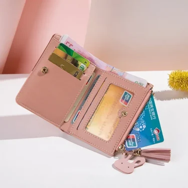 Women's Wallet PU Leather Women's Wallet Made of Leather Women Purses Card Holder Foldable Portable Lady Coin Purses 3