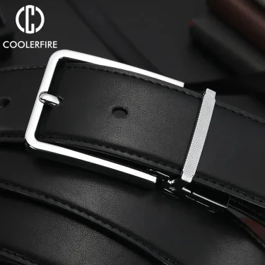 For Jeans Male Rotated Buckle Designer Cowskin Dress Belts Reversible Leather Belt Men Accessories Luxury Waist Belt HQ112 3