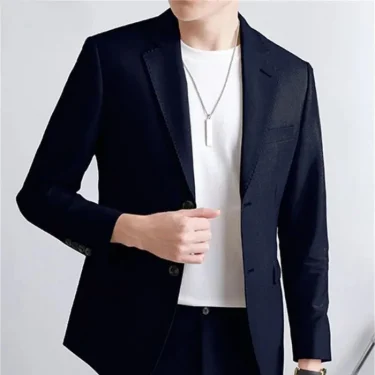 Double Breasted Blazer Fashion Full Suit for Men Casual Luxury Pants Elegant Clothing Spring Autumn Youth 2 Piece Outfit Set Man 6
