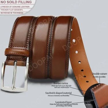 Men Belts High Quality Genuine Leather LONG Large Pin Buckle Metal Automatic Buckle Male Belts Strap Male 6